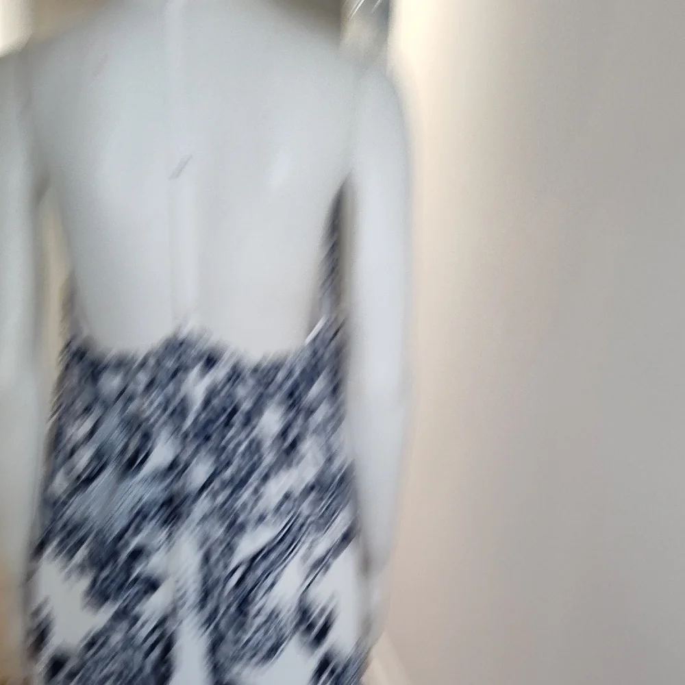 Elegant Navy and White Dress